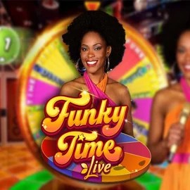 Funky Time slot logo by Evolution at Rainbet Casino