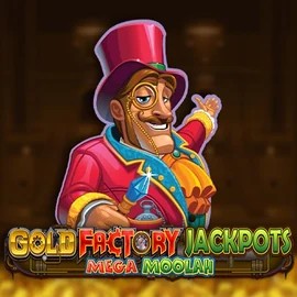 Gold Factory Jackpots Mega Moolah slot visual from Aurum Signature Studios available on rain-bet.info