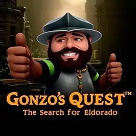 Gonzo's Quest slot logo by NetEnt at Rainbet Casino