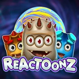 Reactoonz slot logo by Play'n GO at Rainbet Casino